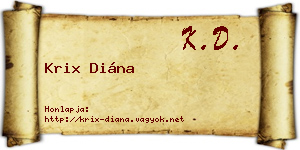 Krix Diána névjegykártya